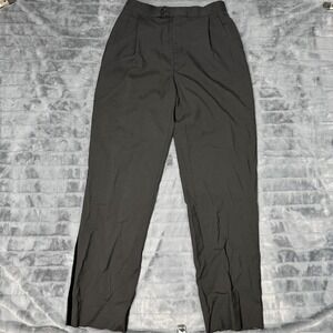 Linea Uomo Suit Pants Mens 32x33 Black Tuxedo Wool Tweed Flat Front Tapered